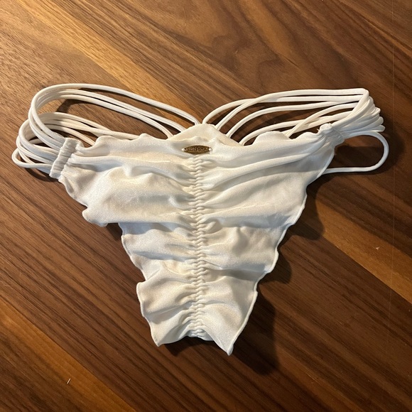 Stylish Luli Fama, two piece bikini, tube top with net overlay, cheeky bottom - Picture 7 of 7